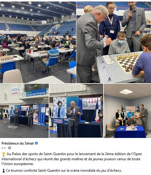 Le président du Sénat lance la ronde 3 de l'Open International de St Quentin cover