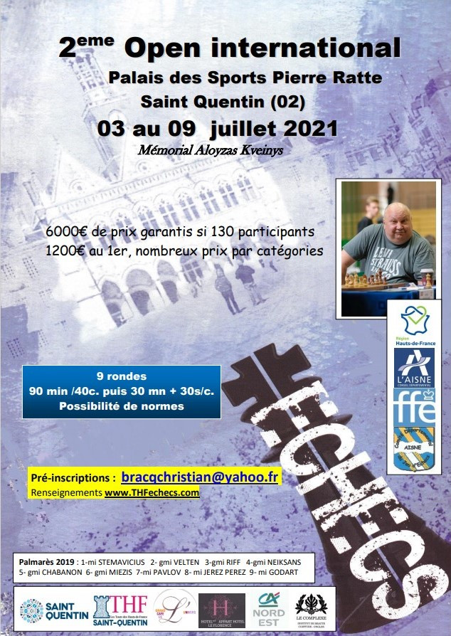 2eme Open International de St Quentin du 03 au 09 juillet 2021 cover
